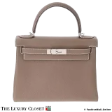 HERMES Kelly 28 Etoupe Togo, Pre-Owned