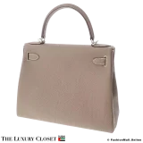 HERMES Kelly 28 Etoupe Togo, Pre-Owned