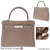 HERMES Kelly 28 Etoupe Togo, Pre-Owned