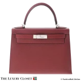 HERMES Kelly 28 Sellier Rouge H Epsom, Pre-Owned