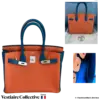 HERMES Birkin 30 HSS (Horseshoe) Orange & Blue Togo, Pre-Owned
