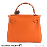 HERMES Kelly Doll (Quelle Idole) Orange H, Like New Condition