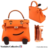 HERMES Kelly Doll (Quelle Idole) Orange H, Like New Condition