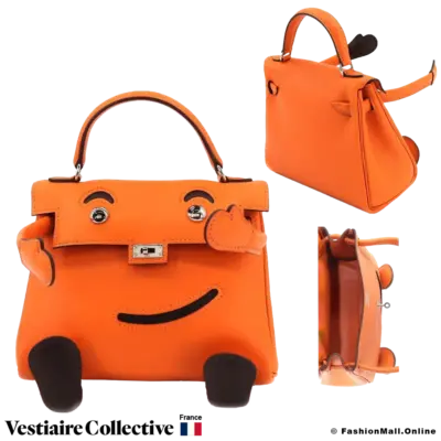HERMES Kelly Doll (Quelle Idole) Orange H, Like New Condition