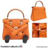 HERMES Mini Kelly Doll (Quelle Idole) Orange H, Pre Owned