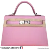 HERMES Mini Kelly II Sellier Mauve Sylvestre (Pink) Epsom, New Condition