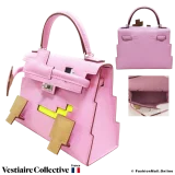 HERMES Kelly Doll Picto Pink (Mauve Sylvestre), Like New