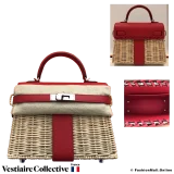 HERMES Mini Kelly Picnic 20 Red (Rouge de Coeur), in New Condition