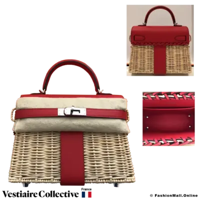 HERMES Mini Kelly Picnic 20 Red (Rouge de Coeur), in New Condition