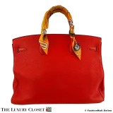 HERMES Birkin 40 Red Togo, Pre-Owned