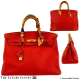 HERMES Birkin 40 Red Togo, Pre-Owned