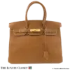 HERMES Birkin 35 Gold Clemence, Pre-Owned