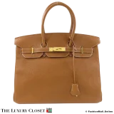 HERMES Birkin 35 Gold Clemence, Pre-Owned