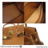 HERMES Birkin 35 Gold Clemence, Pre-Owned