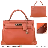 HERMES Kelly Ghillies 32 Sanguine Swift, Pre-Owned