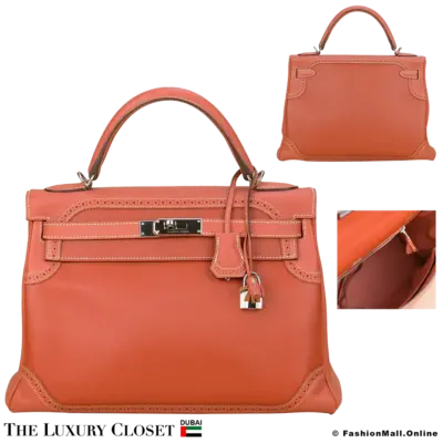 HERMES Kelly Ghillies 32 Sanguine Swift, Pre-Owned