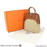 HERMES Bolide Picnic in Natural Barenia  Faubourg & Wicker Pre-Owned