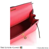 HERMES Kelly 25 Sellier HSS Rose Azalee Bordeux Pre-Owned