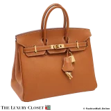 HERMES Birkin 25 Gold Epsom, Pre-Owned