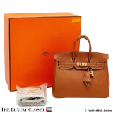 HERMES Birkin 25 Gold Epsom, Pre-Owned