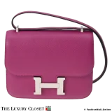 HERMES Constance Mini 18 Rose Pourpre Epsom, Pre-Owned