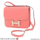 HERMES Constance Mini 18 Rose Azalee Swift, Pre-Owned