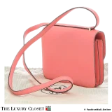 HERMES Constance Mini 18 Rose Azalee Swift, Pre-Owned