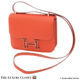 HERMES Constance Mini 18 Capucine Epsom, Pre-Owned