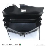 HERMES Kelly Lakis 40 Black Box Calf & Toile, Pre-Owned