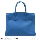 HERMES Birkin 30 Blue Togo, Pre-Owned