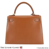 HERMES Kelly Sellier 28 Gold Epsom, Pre-Owned