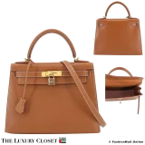 HERMES Kelly Sellier 28 Gold Epsom, Pre-Owned