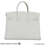 HERMES Birkin 25 White Togo, Pre-Owned