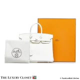 HERMES Birkin 25 White Togo, Pre-Owned