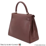 HERMES Kelly 28 Havana Epsom, Pre-Owned