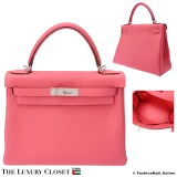 HERMES Kelly 28, Rose Lipstick Togo, Pre-Owned