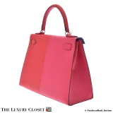 HERMES Kelly Kazak 28 Rouge Koo & Rose Extreme Epsom, Pre-Owned