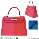 HERMES Kelly Kazak 28 Rouge Koo & Rose Extreme Epsom, Pre-Owned