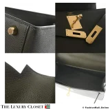 HERMES Kelly 28 Sellier Veil Grease Epsom, Pre-Owned