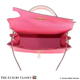HERMES Kelly 28 Sellier HSS Rose Azalee & Craie Epsom, Pre-Owned