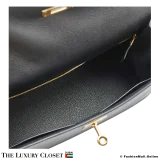 HERMES Kelly 28 Sellier, Black Epsom, Pre-Owned