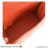 HERMES Kelly 28 Orange Togo, Pre-Owned