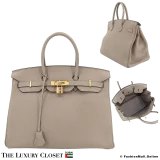 HERMES Birkin 35 Taupe Togo, Pre-Owned