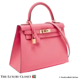 HERMES Kelly 28 Sellier, Rose Lipstick Epsom, Pre-Owned