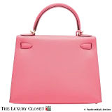 HERMES Kelly 28 Sellier, Rose Lipstick Epsom, Pre-Owned