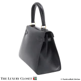 HERMES Vintage Kelly 20 Sellier, Black Box Calf, Pre-Owned