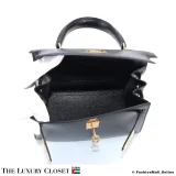 HERMES Vintage Kelly 20 Sellier, Black Box Calf, Pre-Owned