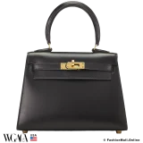 Hermes Vintage Kelly 20 Sellier Black Box Calf, Pre-owned