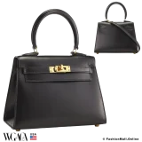 Hermes Vintage Kelly 20 Sellier Black Box Calf, Pre-owned