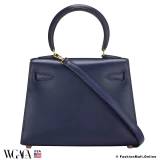 Hermes Vintage Kelly 20 Sellier Bleu Navy Box Calf, Pre-owned